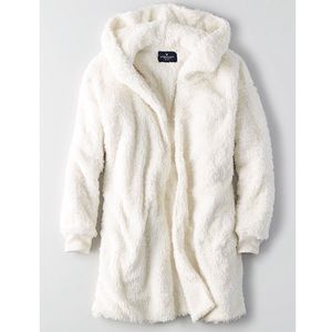 American Eagle White Teddy Jacket